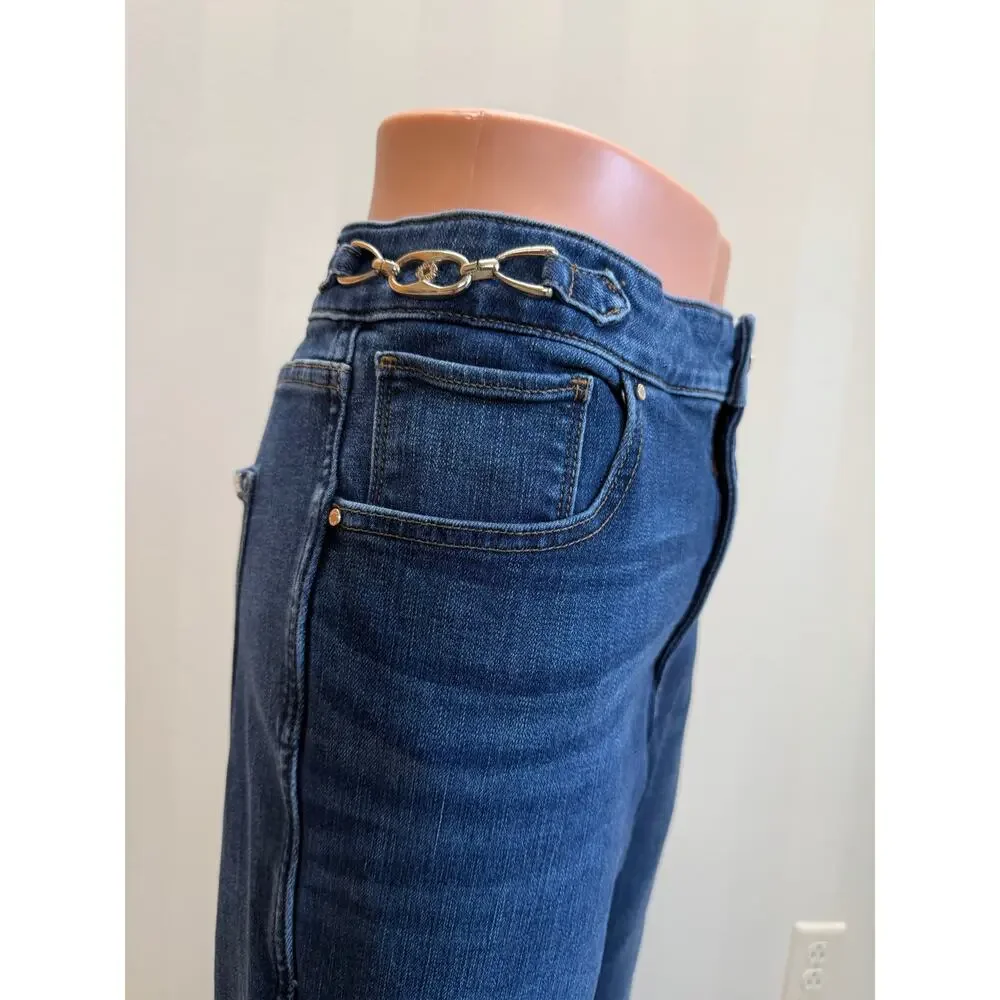 WHBM Women’s Distressed Flare Leg Jeans Sz 14 - Picture 7 of 13